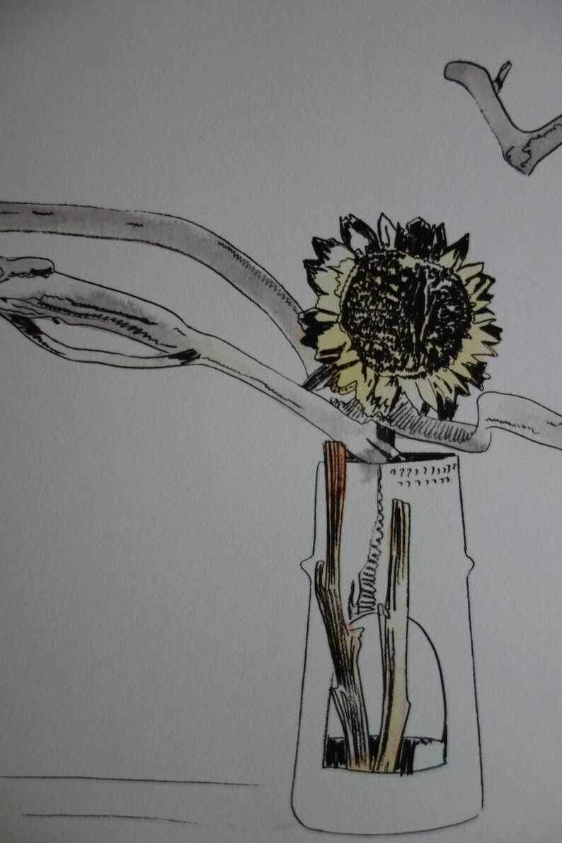 Fine Pop Art Limited Edition Print   Illustration   Sunflower, Andy Warhol, Signed & Numbered photo furniture