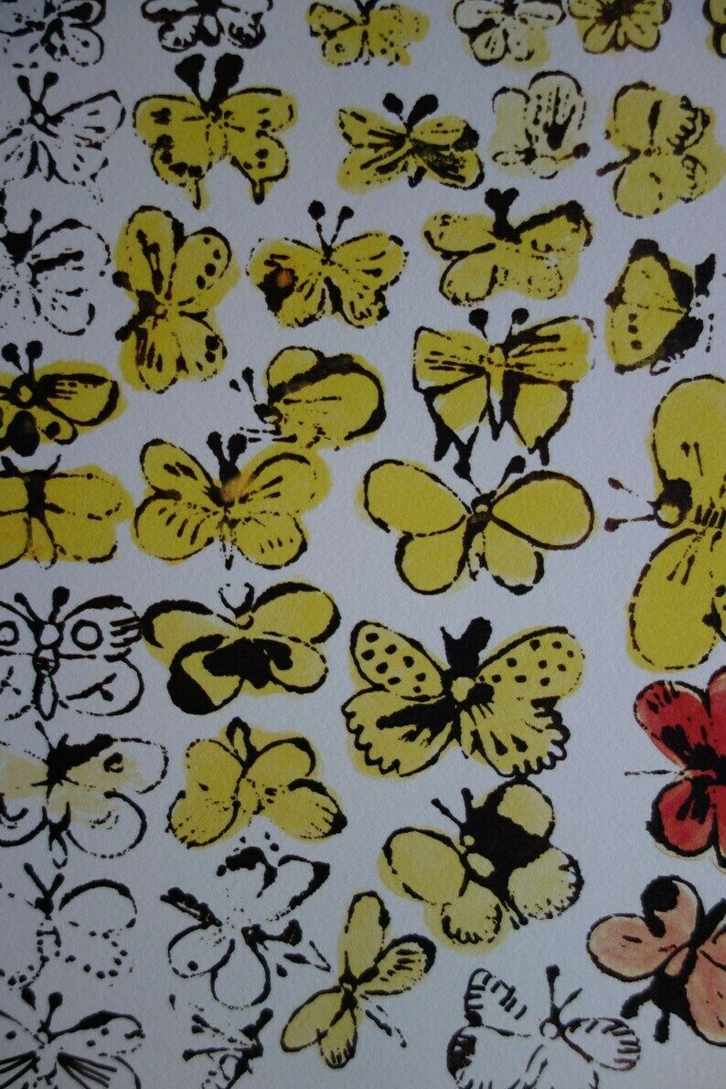 Fine Pop Art Limited Edition Print   Illustration Butterflies, Andy Warhol, Signed & Numbered photo furniture