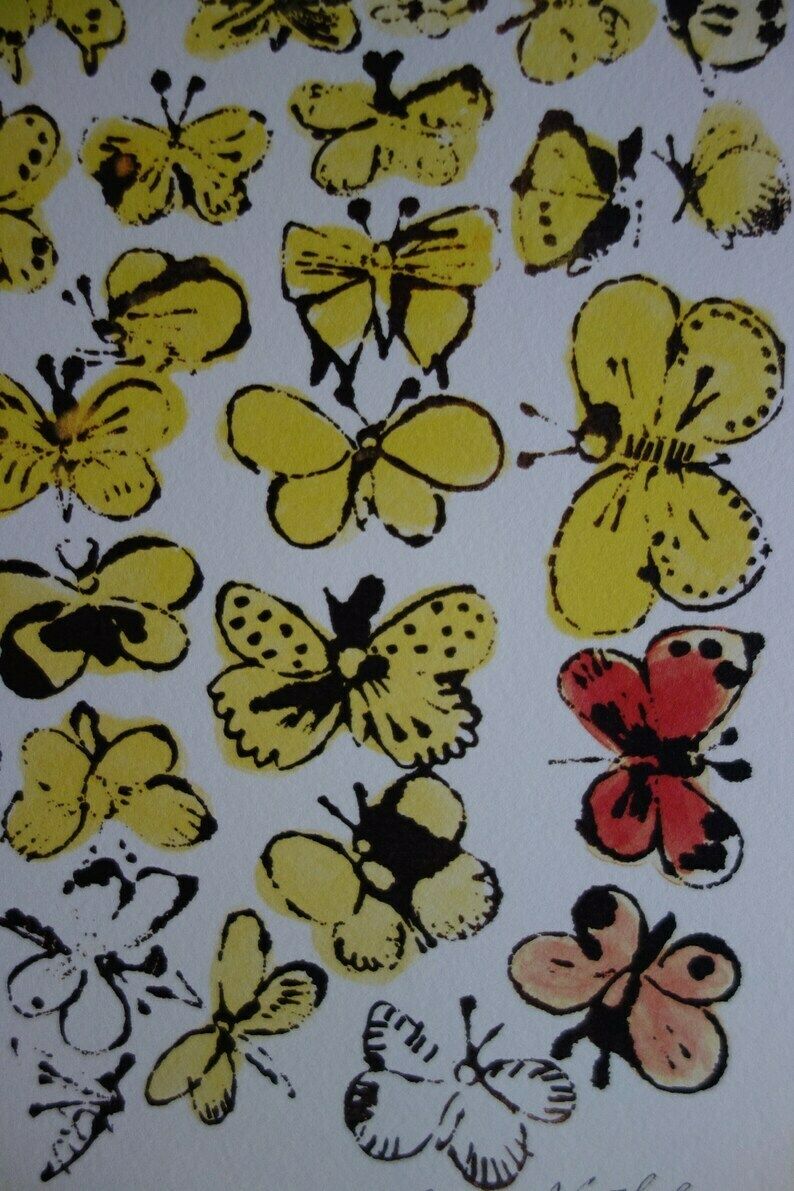 Fine Pop Art Limited Edition Print   Illustration Butterflies, Andy Warhol, Signed & Numbered photo for sale