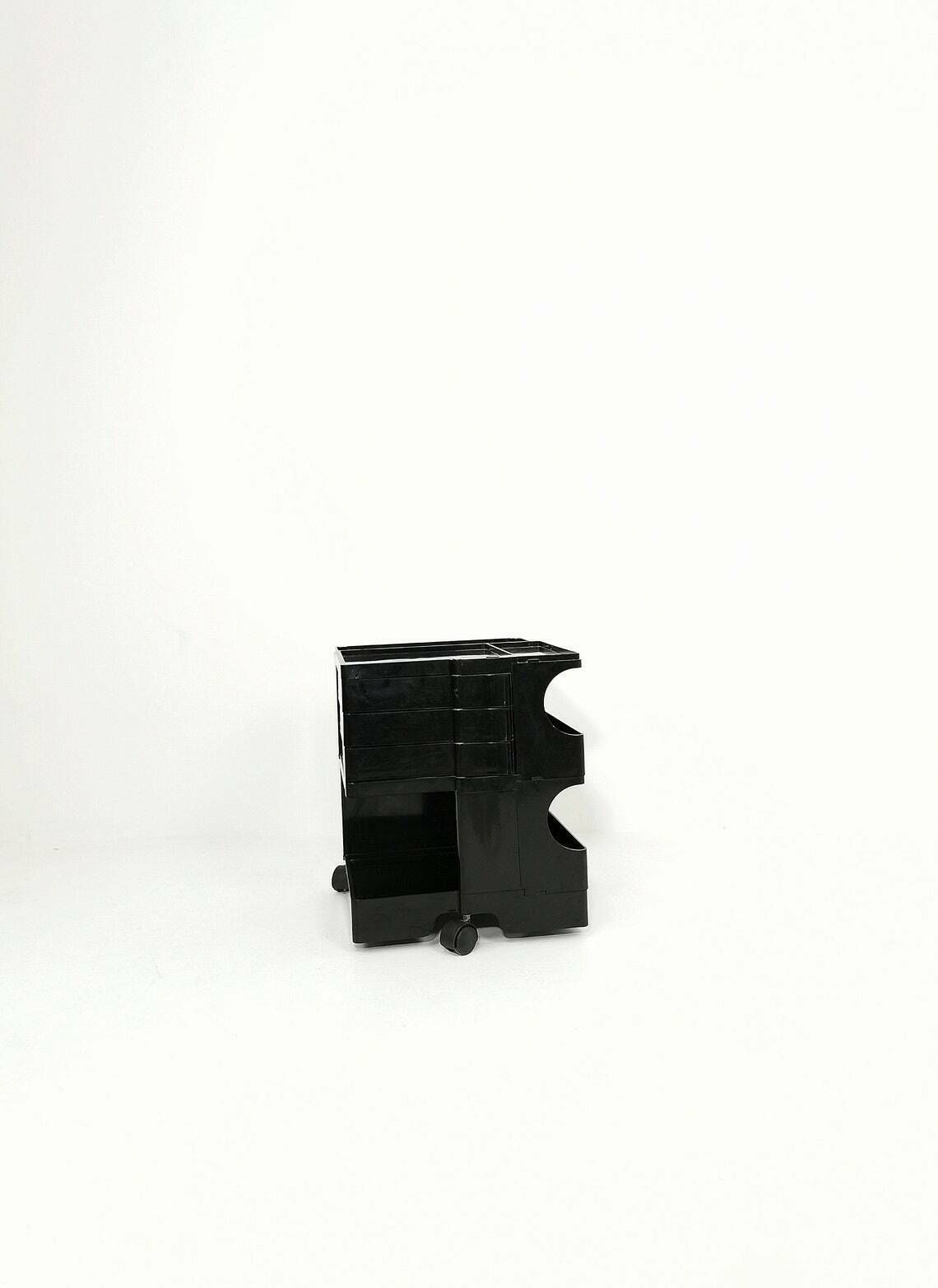 Space Age Black Boby Storage Trolley By Joe Colombo For Bieffeplast Italy 1970s photo for sale