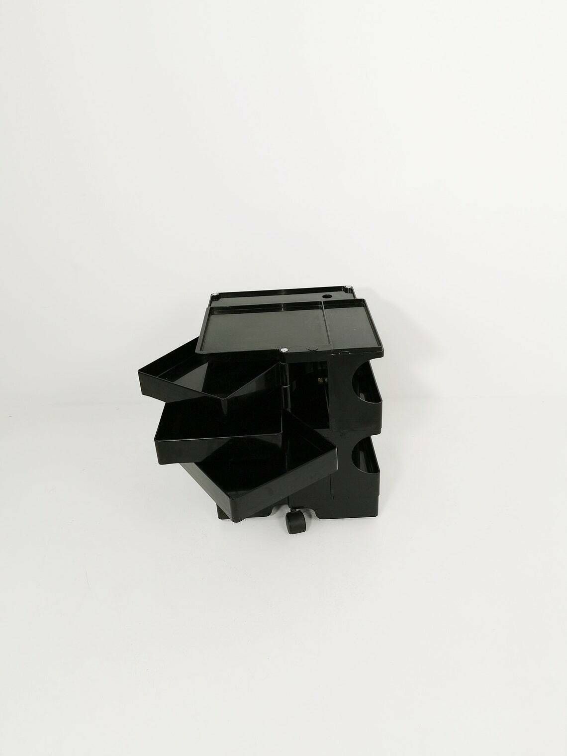 Space Age Black Boby Storage Trolley By Joe Colombo For Bieffeplast Italy 1970s photo Furniture
