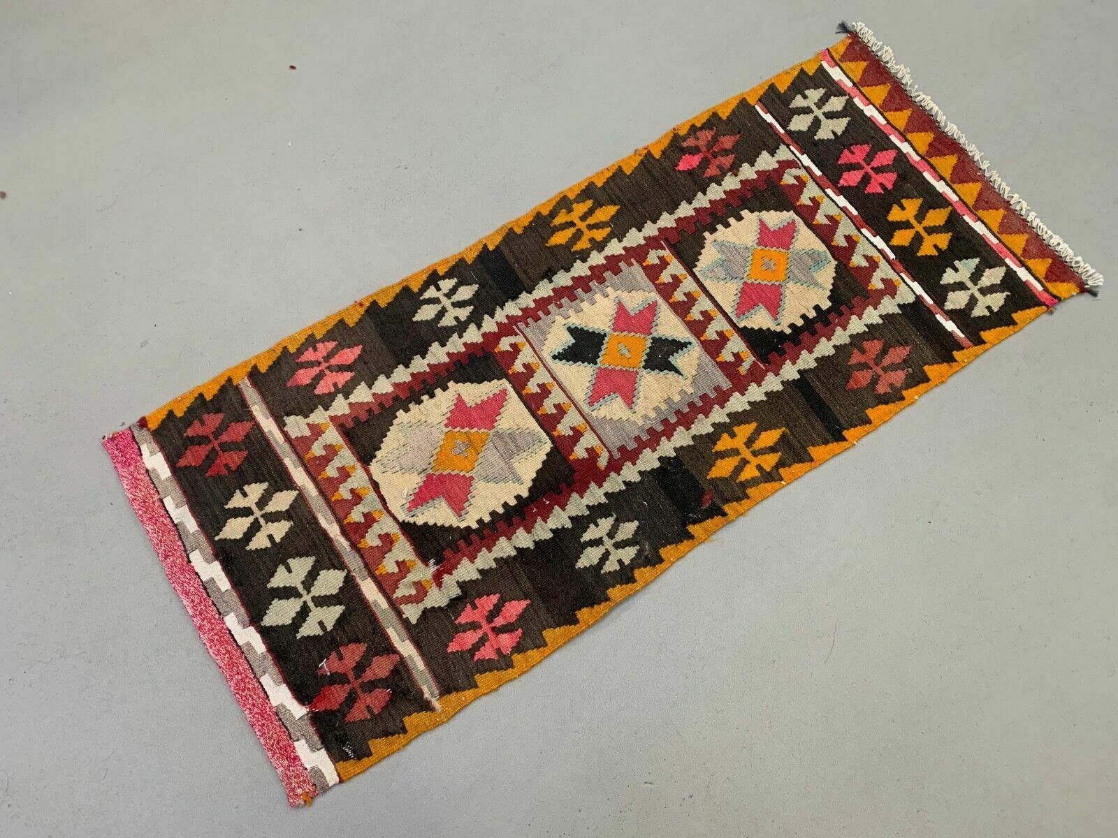 Old Turkish Narrow Kilim Runner 122x51 Cm Shabby Chic, Vintage Kelim photo for sale