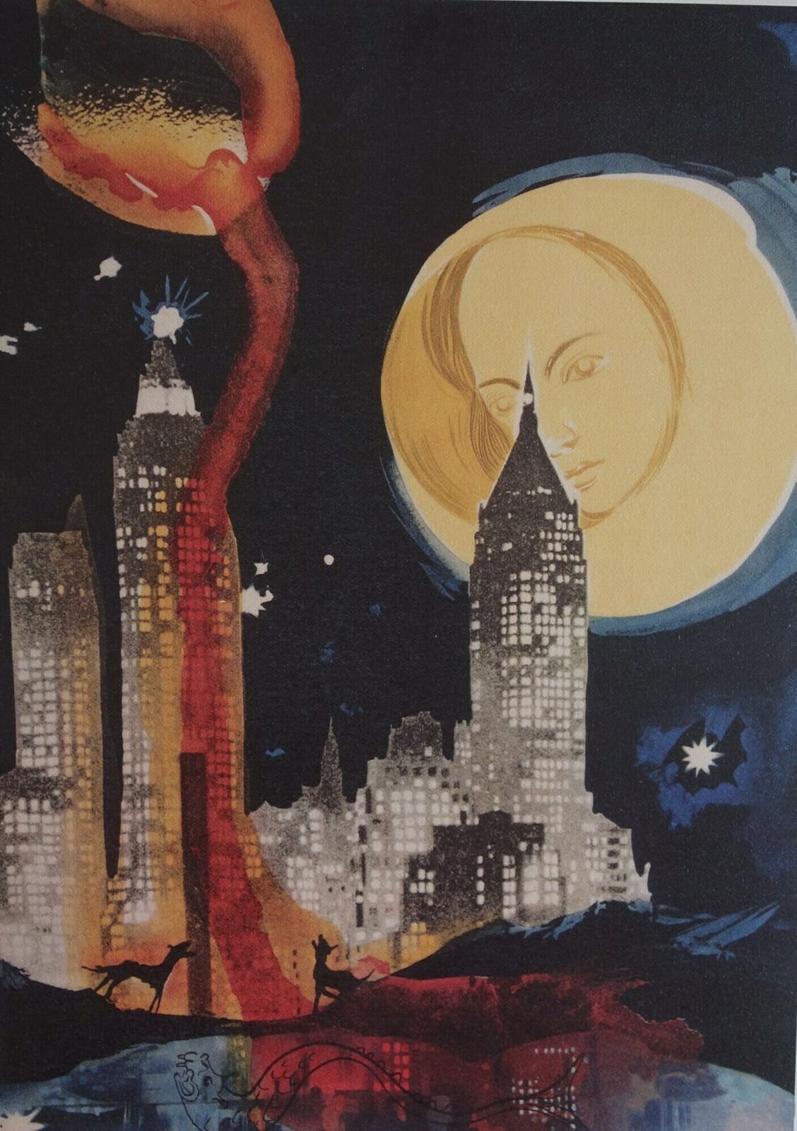 Fine Surrealist Limited Edition Print, New York Skyline, Salvador Dali, Signed & Numbered In Pencil photo furniture