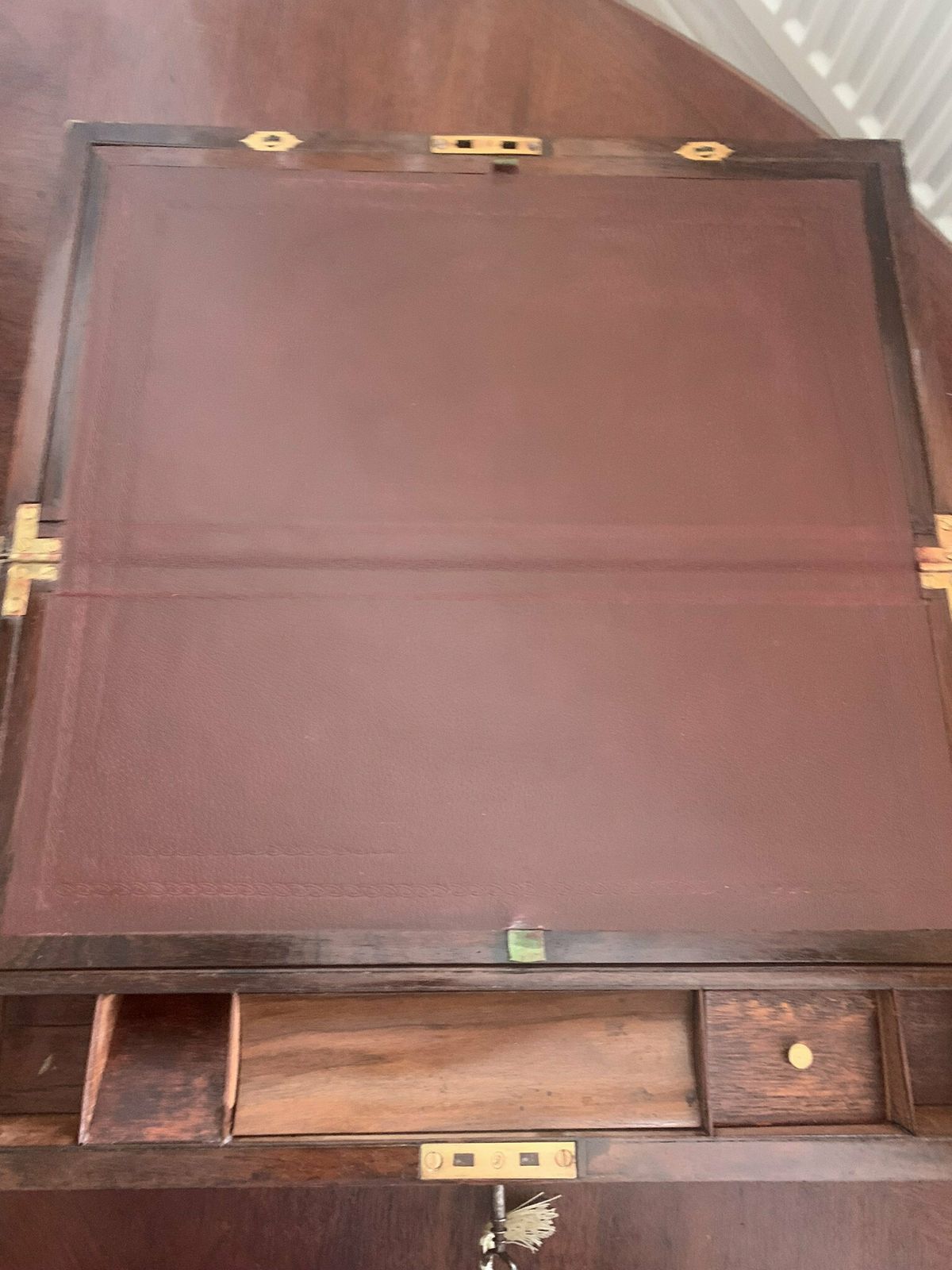A Superb Large Antique Georgian Rosewood & Boulle Work Writing Slope/Desk C/W Working Lock And Secret Drawers photo 725.0