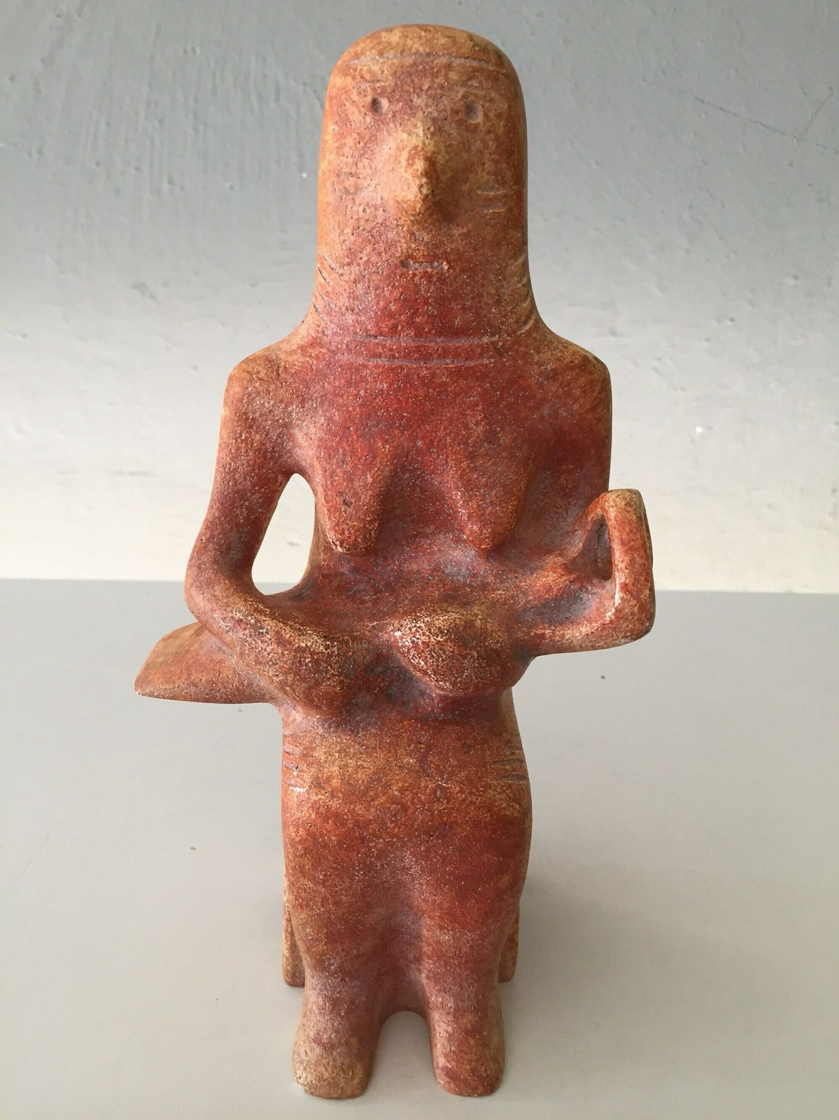 Woman Carrying A Child In A Cradle   Terra Cotta Sculpture   Early Bronze Age Antiques Style   Female Figurines   Cypriot Art photo Art