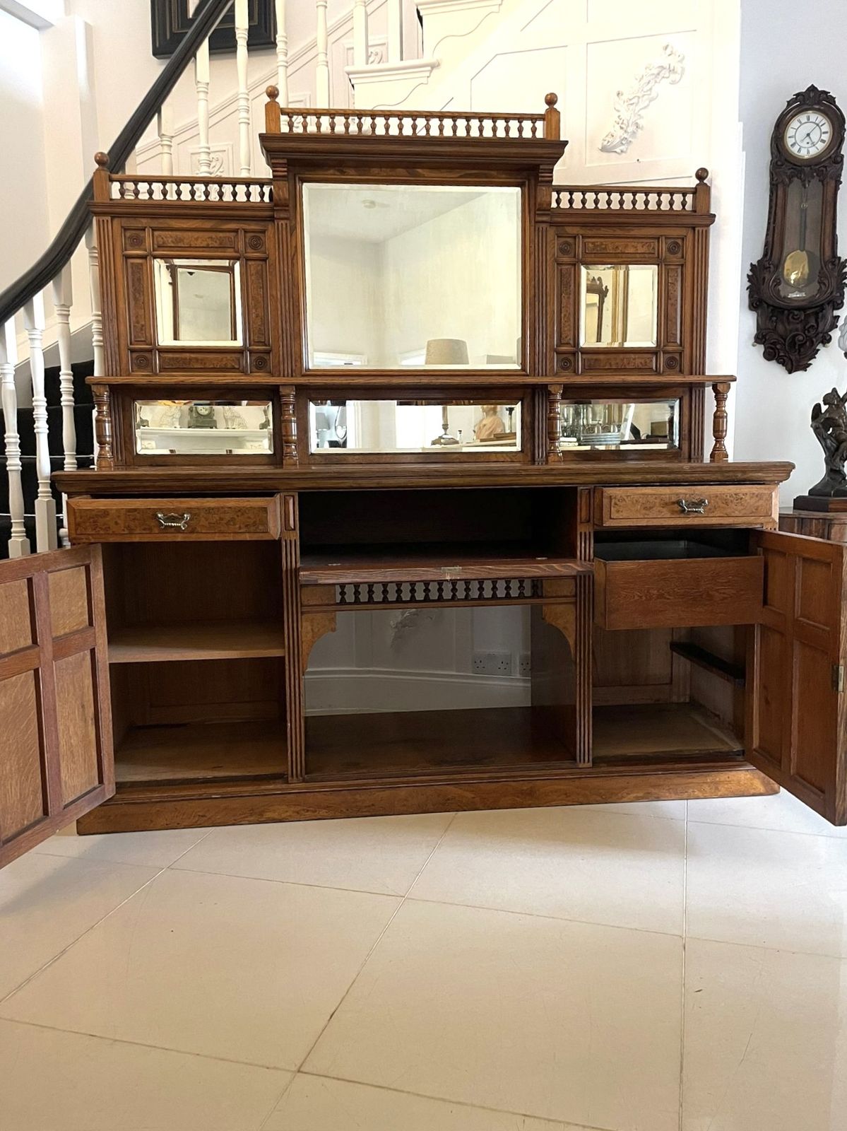 photo for sale Outstanding Quality Antique 19th Century Pollard Oak Sideboard By James Schoolbred