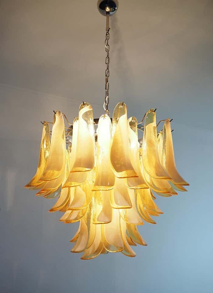 photo buy Italian Caramello Petal Chandelier, Murano