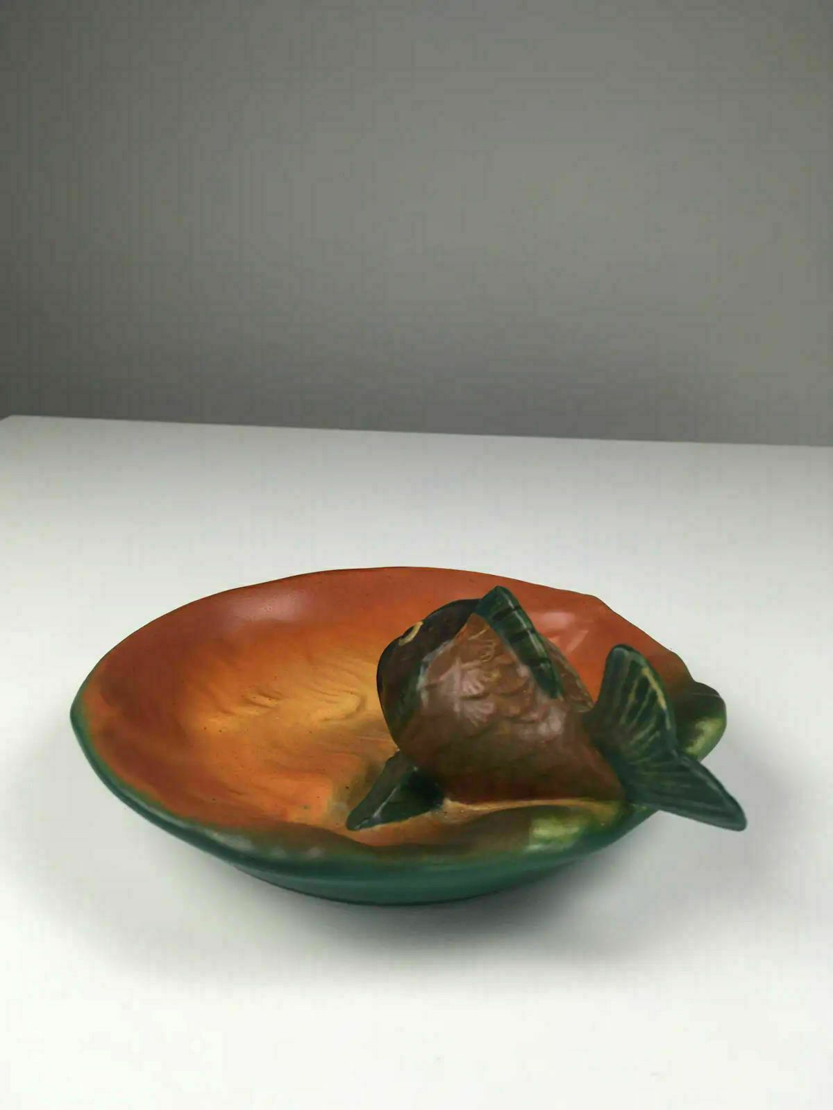 Danish Hand Crafted Art Nouveau Fish Ash Bowl By Axel Sorensen For P. Ipsens Enke 1920's photo 195.0