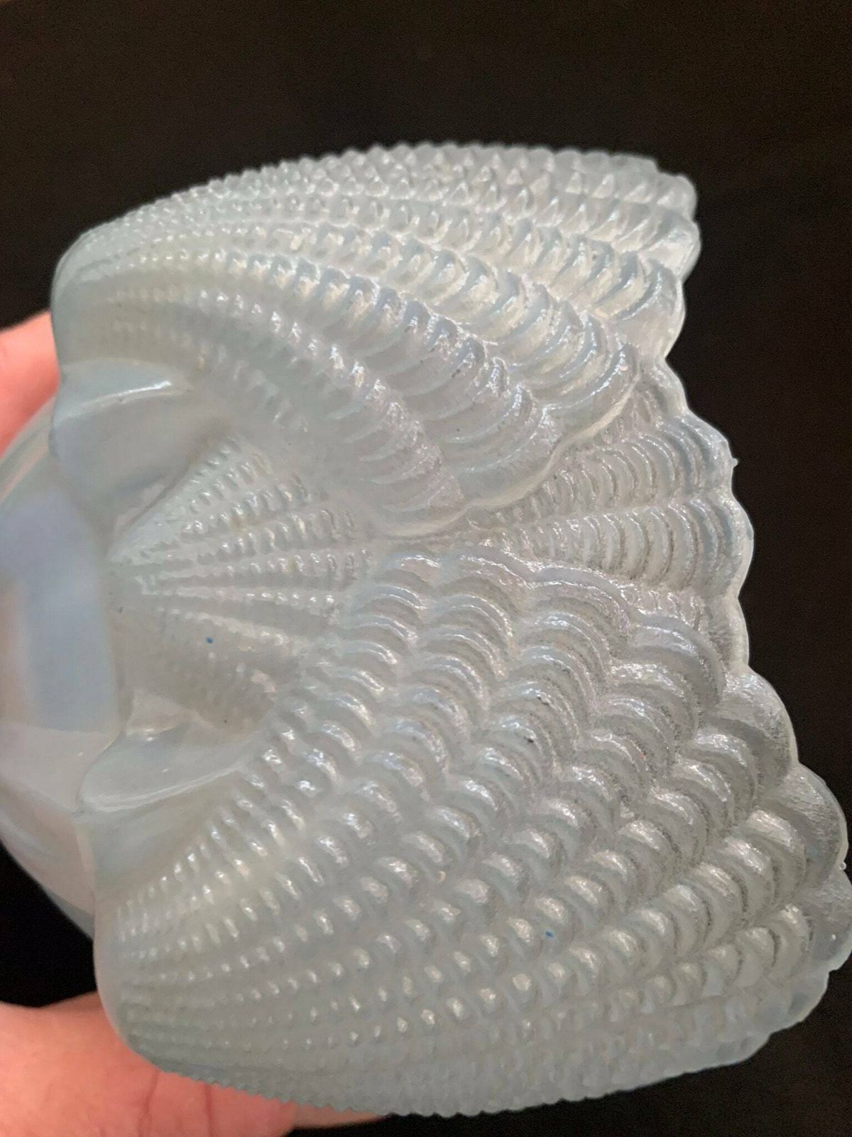 photo for sale Exceptional Antique Art Deco Opalescent Glass Clam/Scallop Shell Lamp/Light Shade