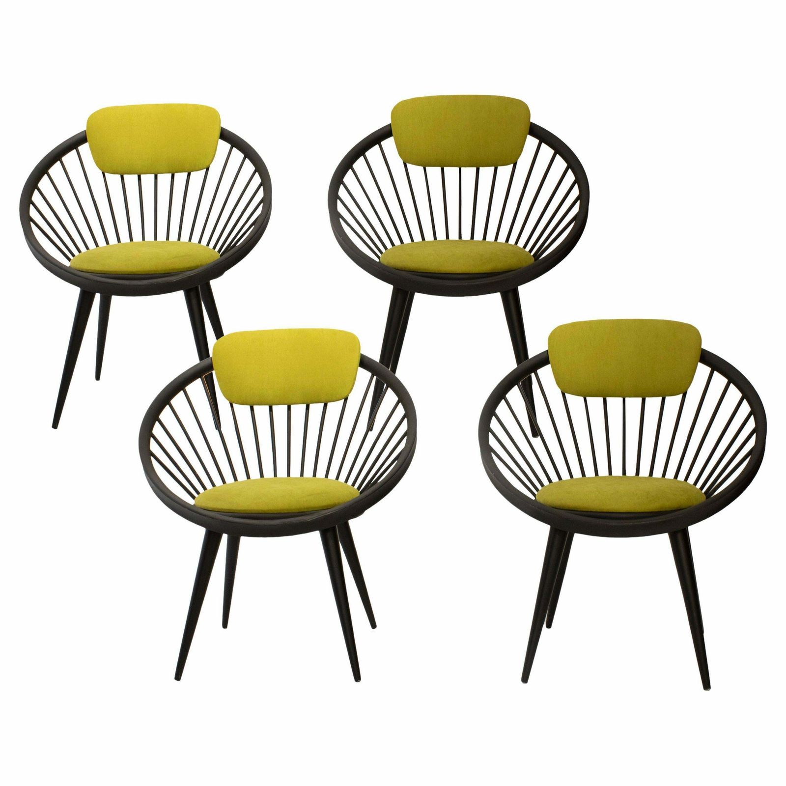 Set Of Four Yngve Ekstrom's Circle Armchairs For Swedese Meubel, Sweden, 1960