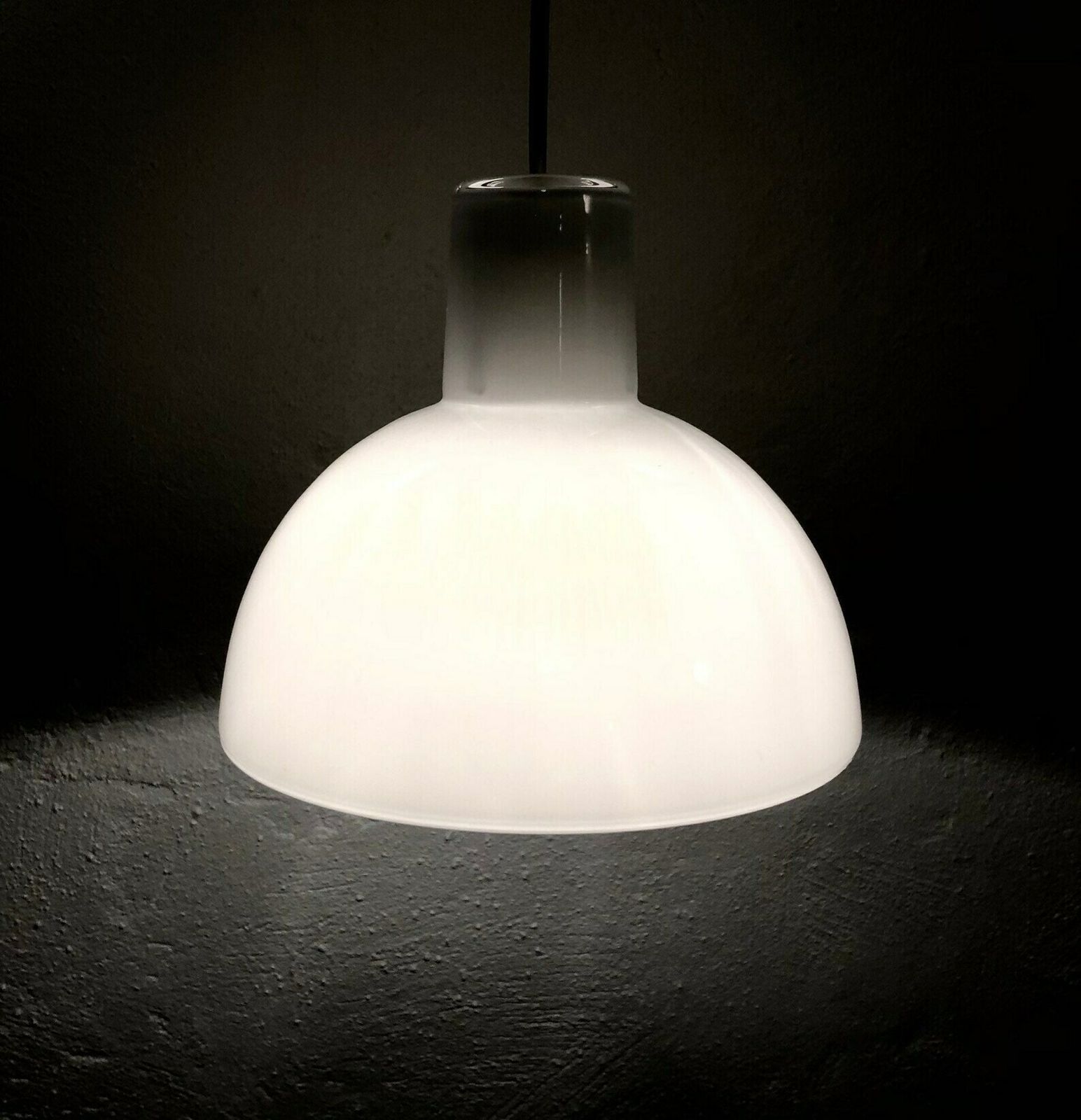 Danish Opal Glass Postmodern White Ceiling Lamp   Design By Anja Kjær For Royal Copenhagen And Holmegaard In 1993
