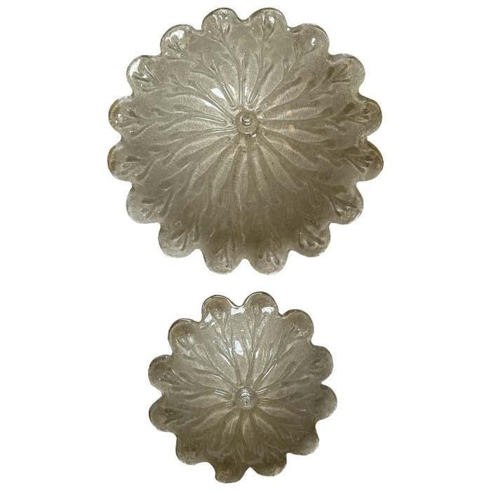 Mother And Child, Two Gorgeous Murano Celing Lights, 1980's