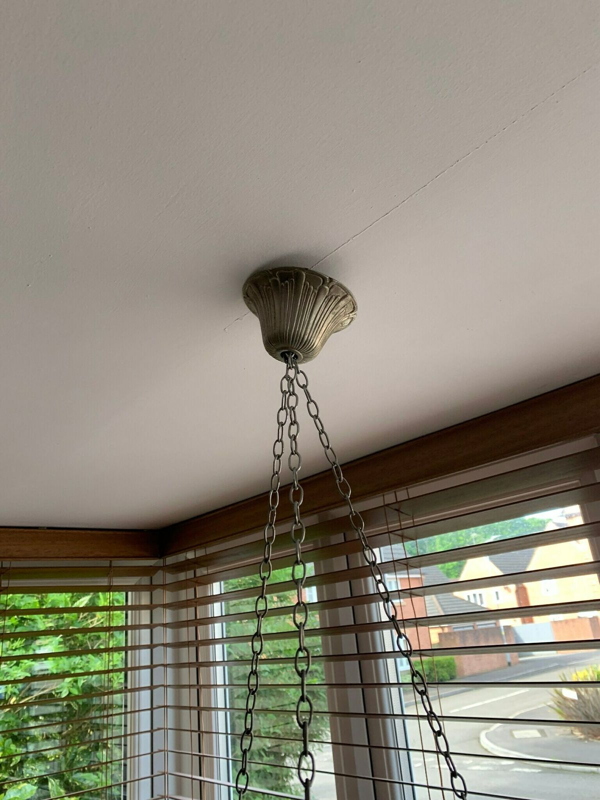Original Antique Art Deco Chandelier By Degue C1930 C/W Original Rose photo for sale