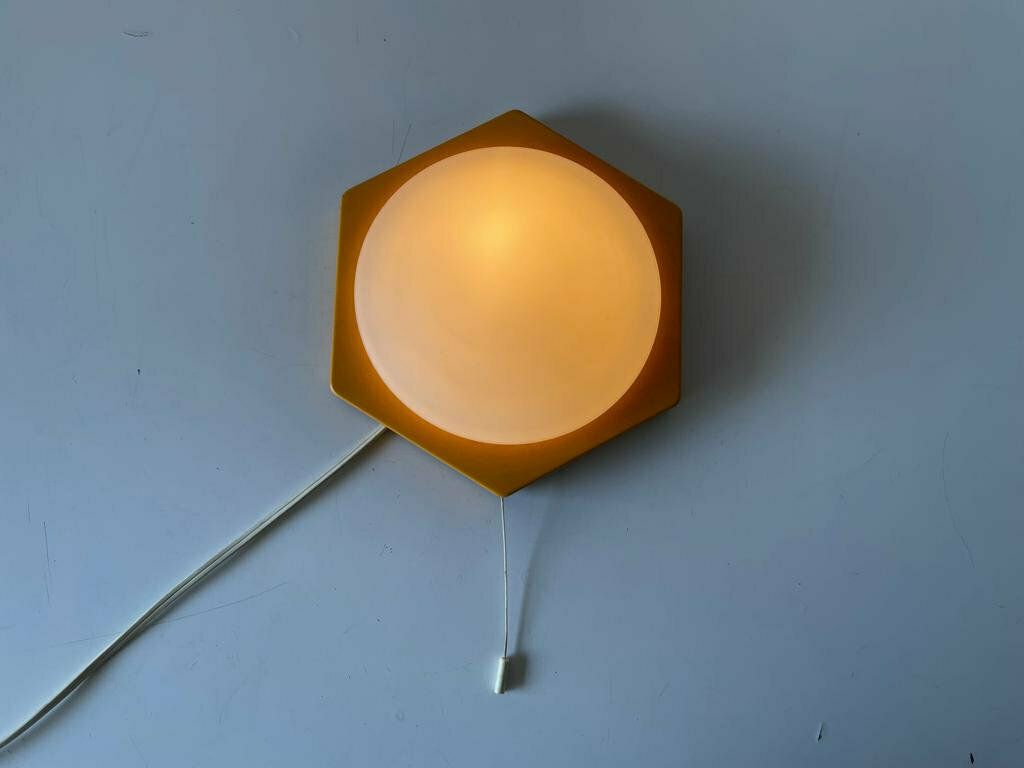 Pop Art Orange Metal & Milk Round Glass Single Sconce By Rolf Krüger For Heinz Neuhaus Leuchten, 1970s, Germany photo furniture