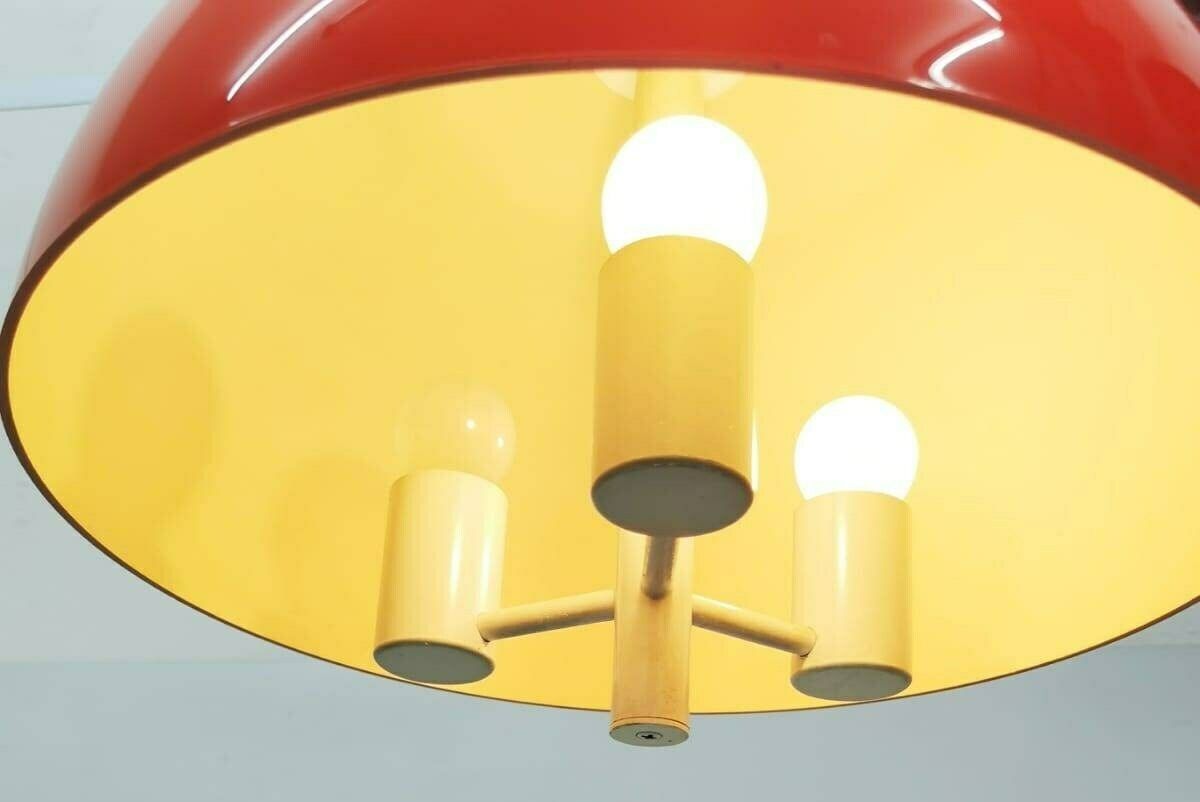 Harvey Space Age Guzzini For Meblo Orange Hanging Lamp, 1960s photo buy