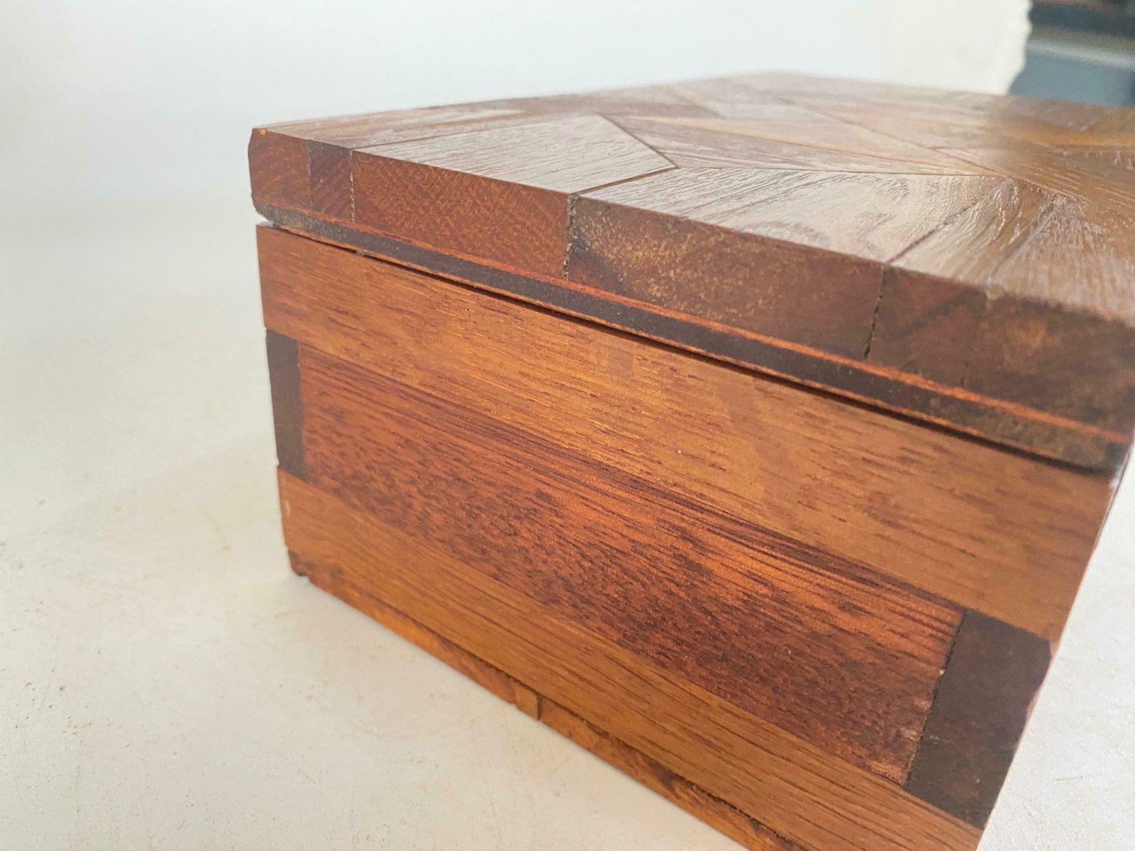 Home Decor Decorative And Jewelry Box In Wood With Geometrical Inlays France 1970 photo