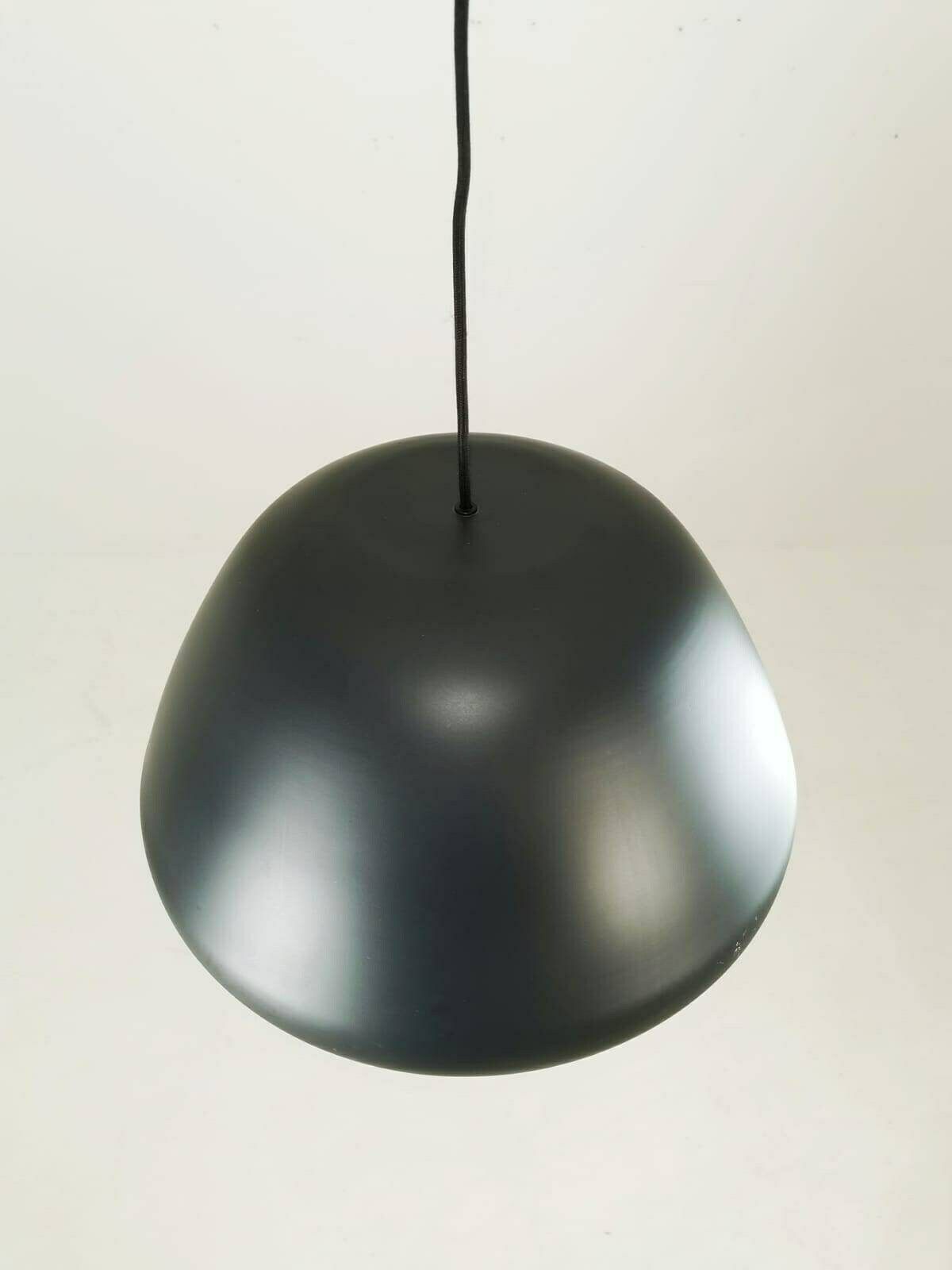 Mid Century Black Metal Pendant Lamp Denmark photo vinterior