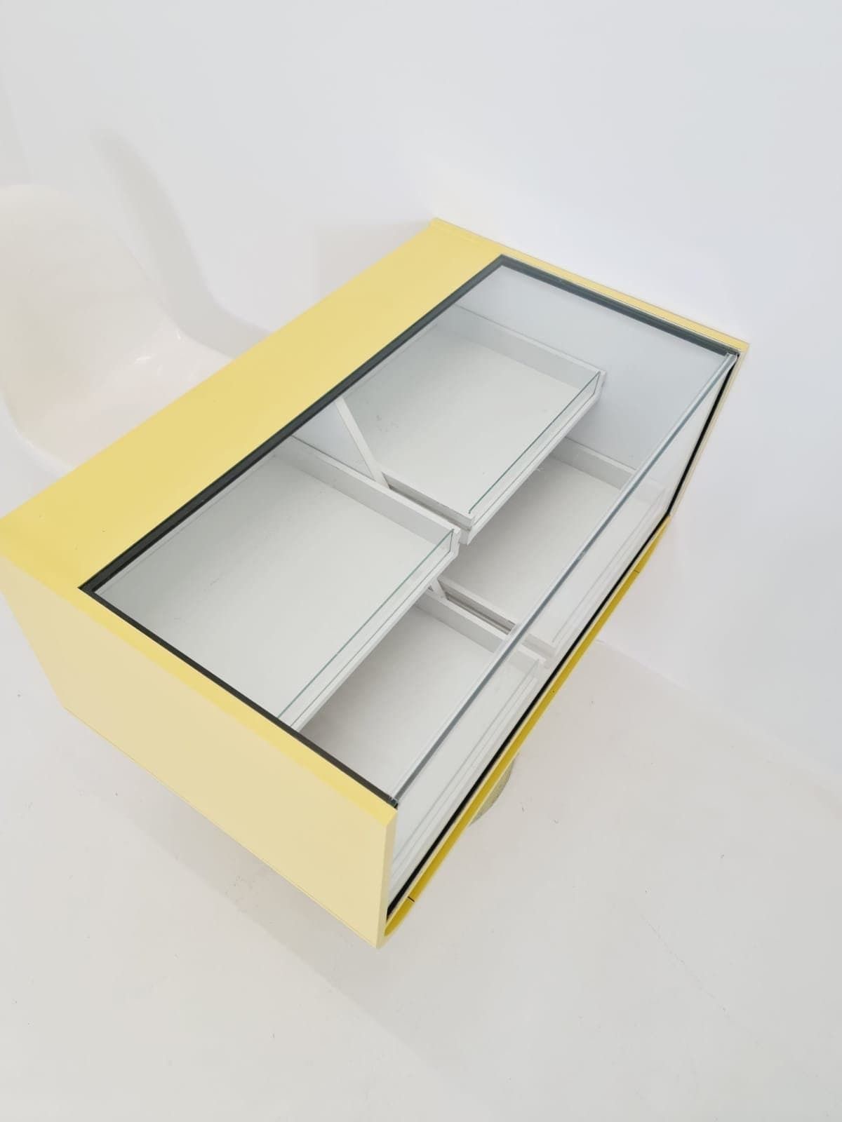 Space Age Mid Century Tulip Show Case Drawers With Glass Front 1970s photo vintage