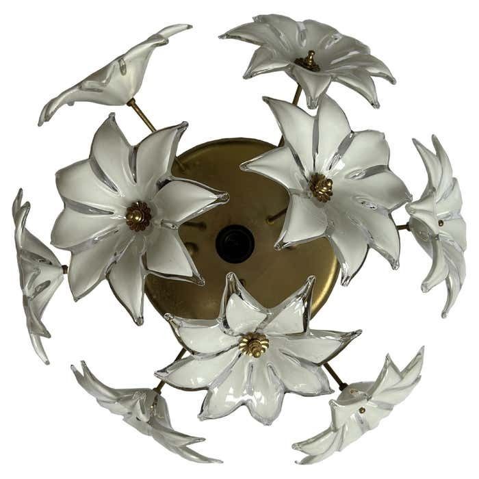 Loves Me Loves Me Not, Lovely And Romantic Murano Ceiling Light, 1970's