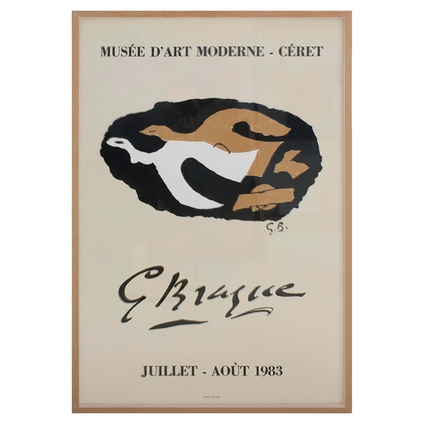 Lithograph Poster By Georges Braque, Musée D'art Moderne  Céret, France, 1983