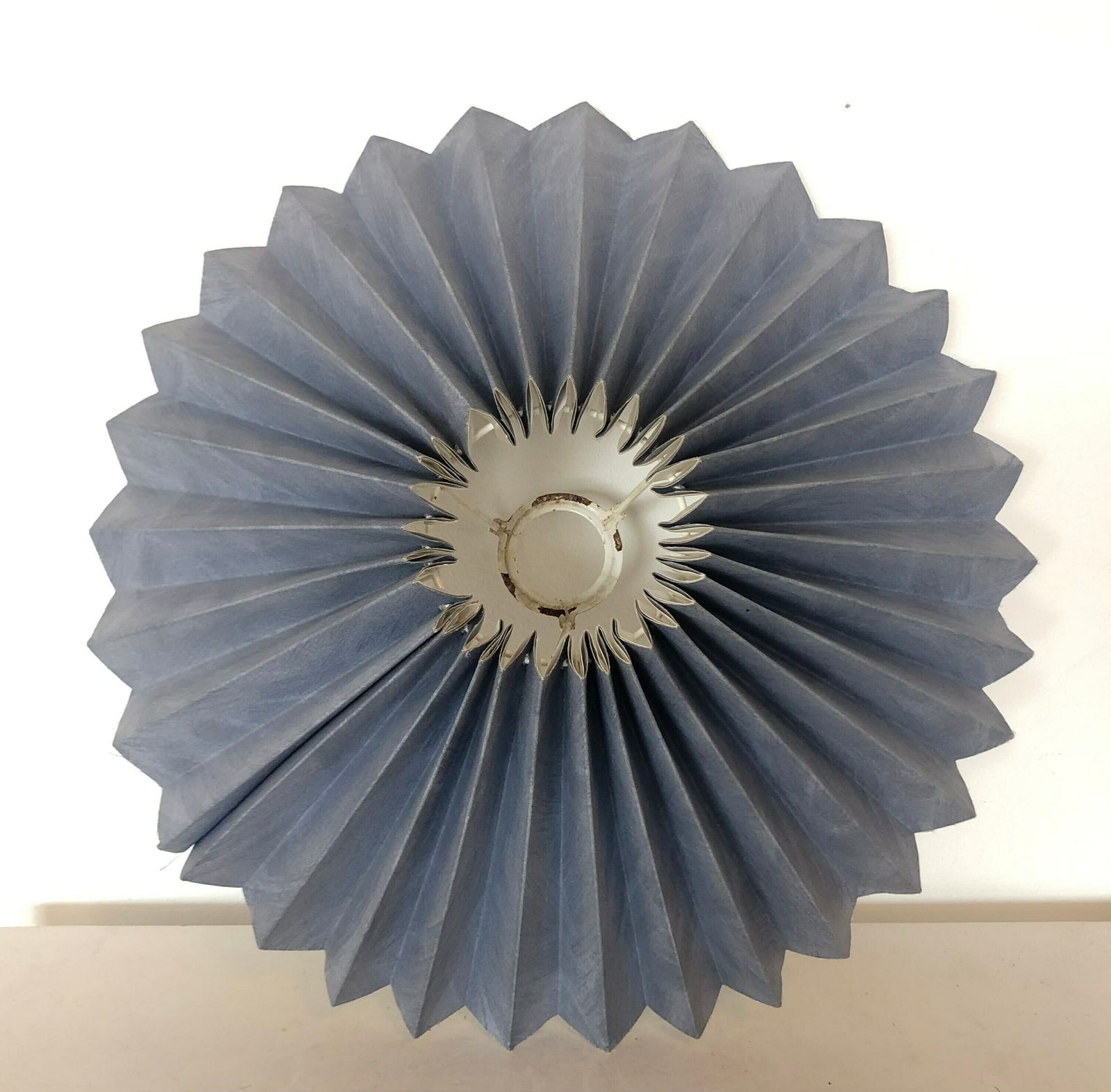 photo furniture Mid Century Vintage Danalight Scissor Wall Lamp From Denmark In Wood With Blue Vintage Pleated Fabric Shade