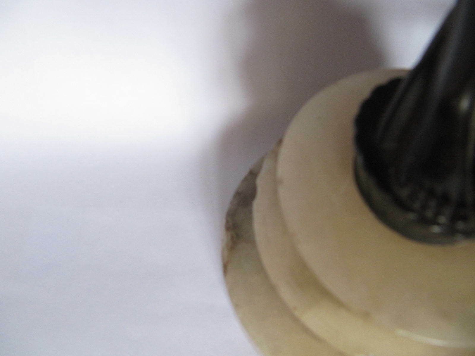 Art Deco Lamp From The Seymour Stein Collection. Lady Figurine On Marble With Crackle Glass Globe photo 395.0