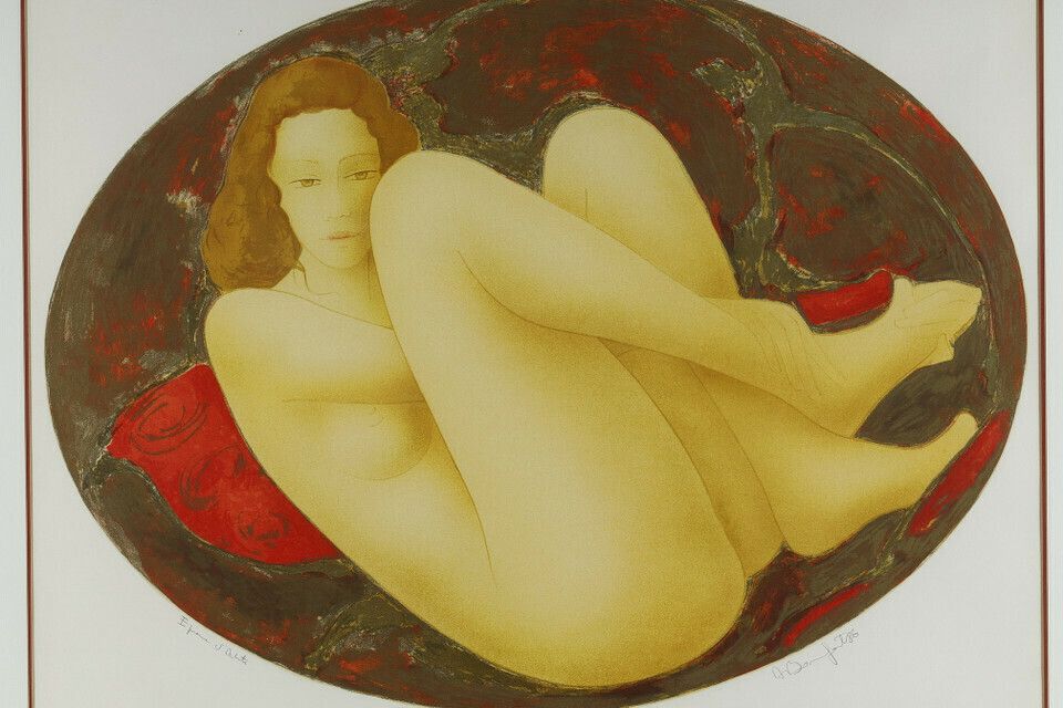 Alain Bonnefoit, "Femme Nue Allongée Sur Un Lit" (Nude Woman Lying On A Bed) photo 928.0