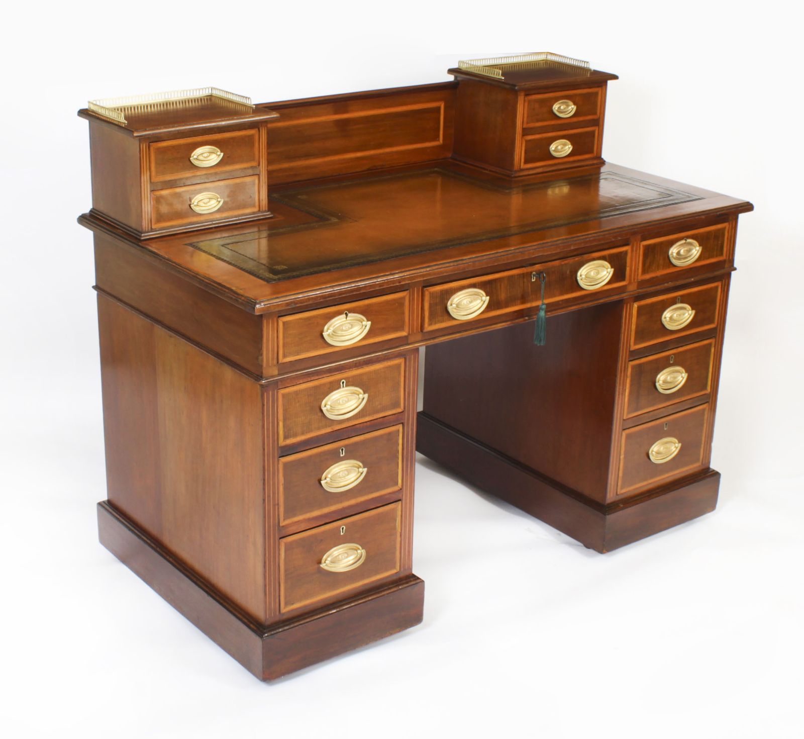 Victorian Inlaid Mahogany Desk  19th C