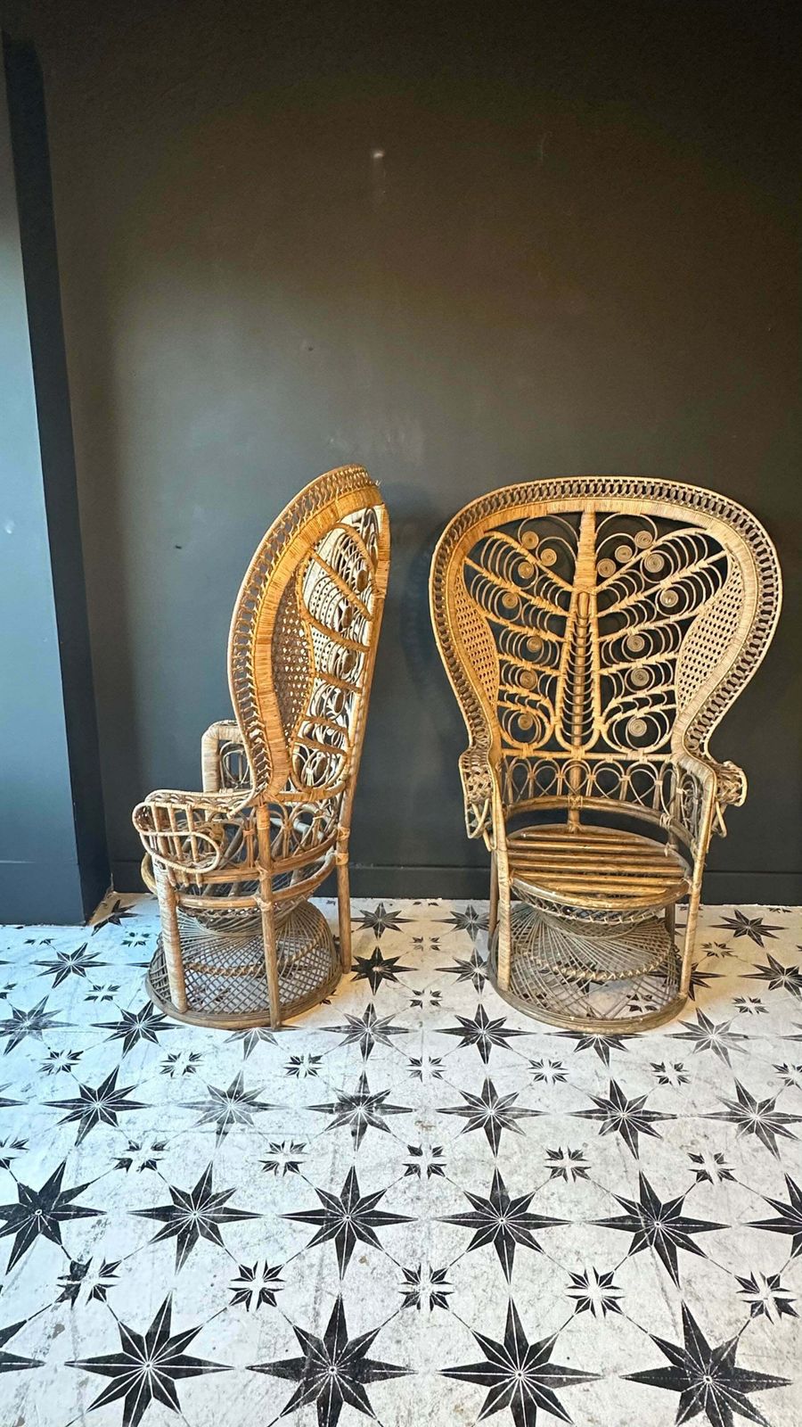 Stunning Pair Of Emmanuelle Peacock By Koq Maison Throne Chairs   Rare photo 2250.0