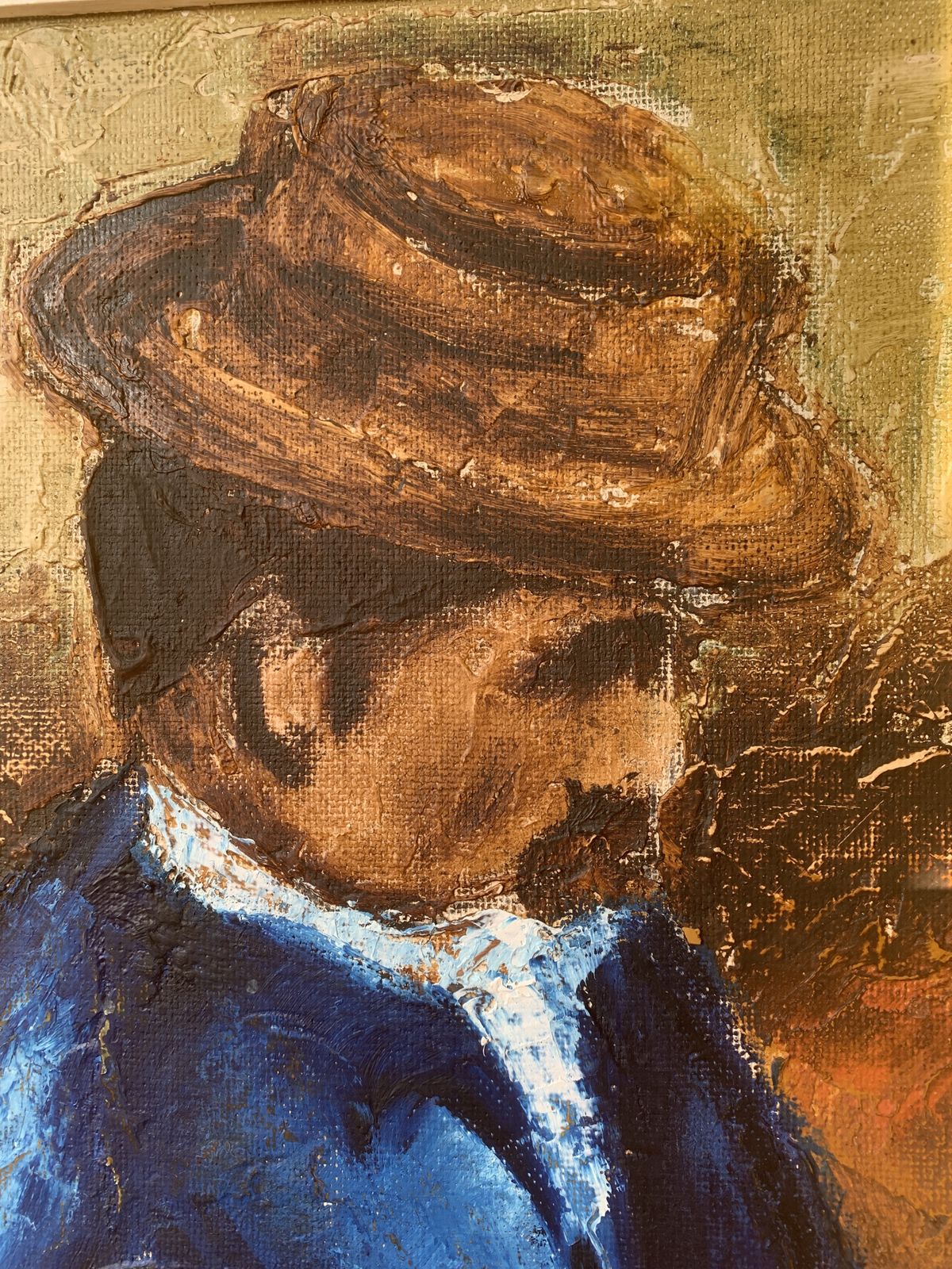Large Vintage Oil On Board, 1970s, Signed Dilvq photo furniture