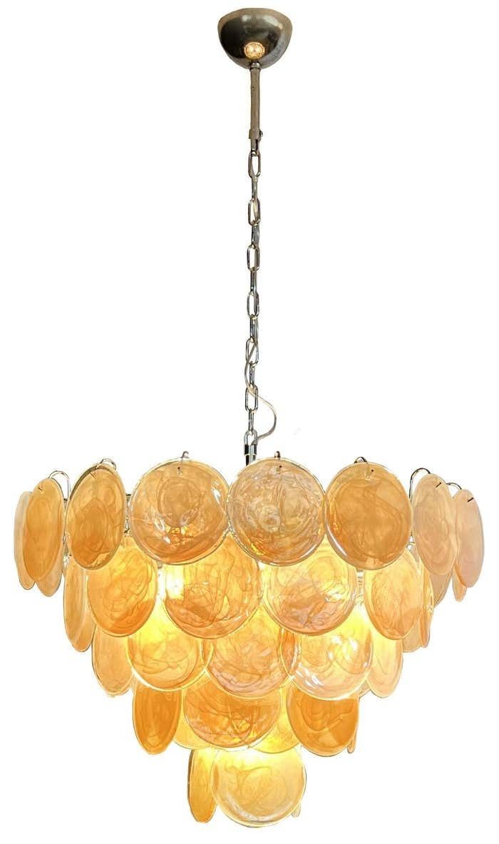 Gorgeous Murano Chandelier Space Age   57 Gold Alabaster Iridescent Glasses photo furniture