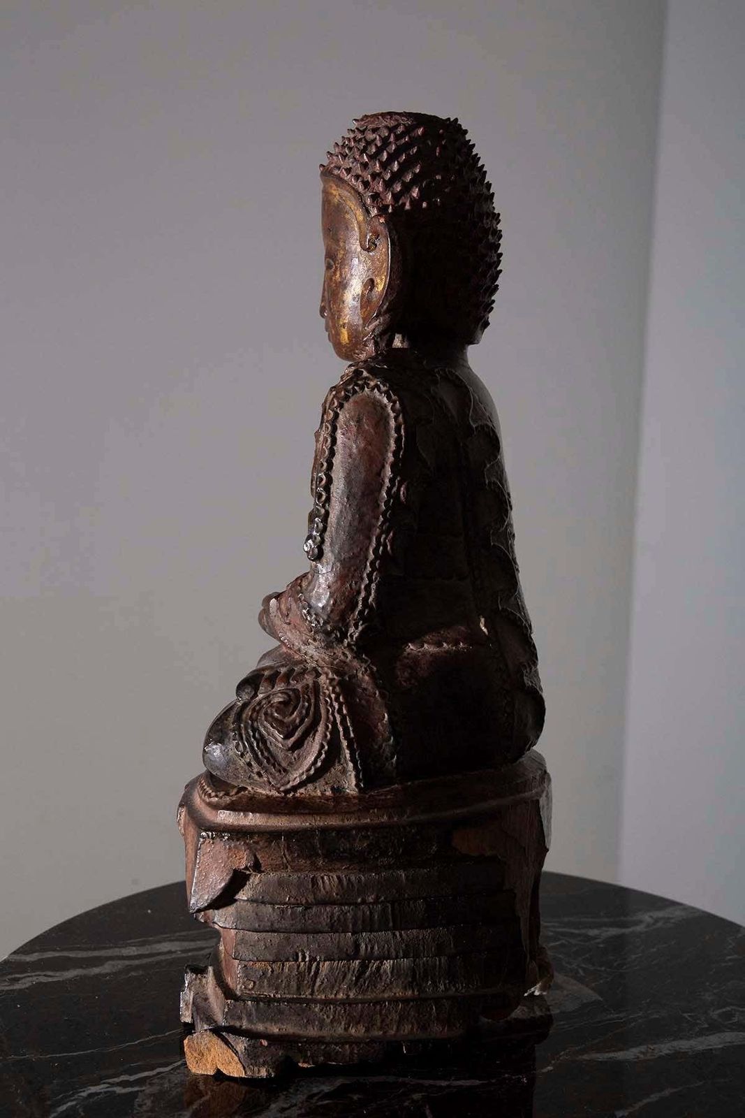 Large Wooden Buddha Sculpture Probably Laos, 19th 20th Century photo buy