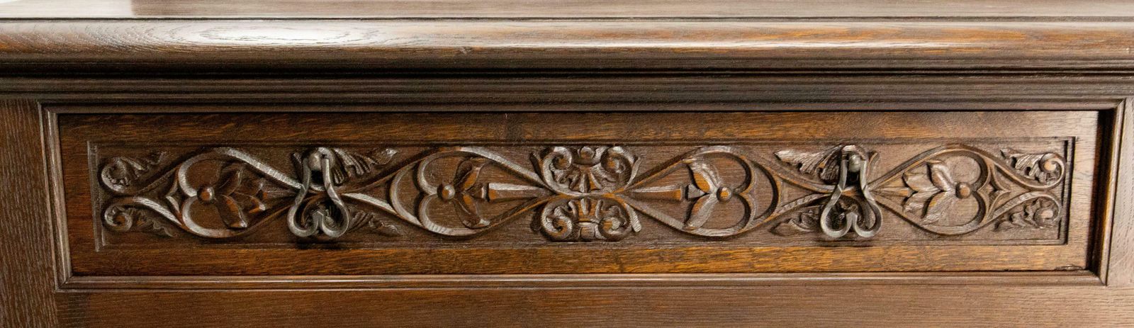 photo furniture French Oak & Wrought Iron Buffet Neogothic St Tree Of Life Theme Early 20th C