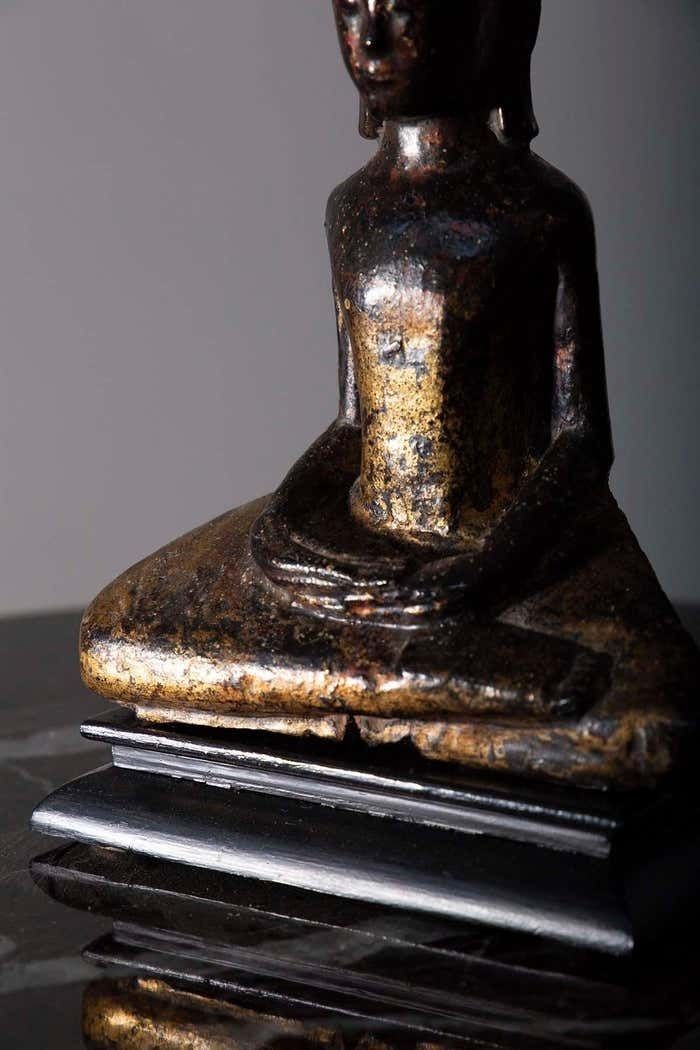 Dvaravati Meditation Buddha Statue In Antique Thai photo Art