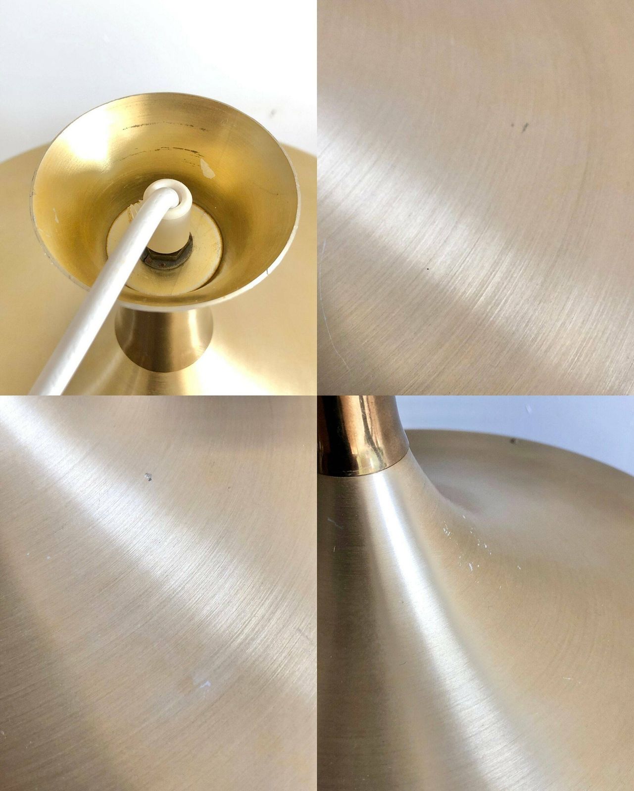 photo furniture Danish Mid Century Modern Design Minimalist Ceiling Lamp With Gold Painted Metal Shade And Cool Gold Plastc Grid