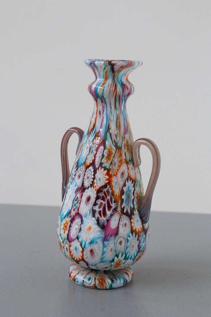 Murano Glass By Fratelli Toso Millefiori Vase Multicoloured photo furniture