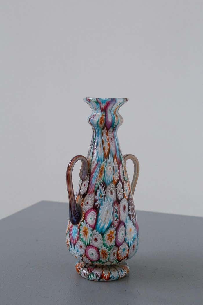 Murano Glass By Fratelli Toso Millefiori Vase Multicoloured photo Home Decor