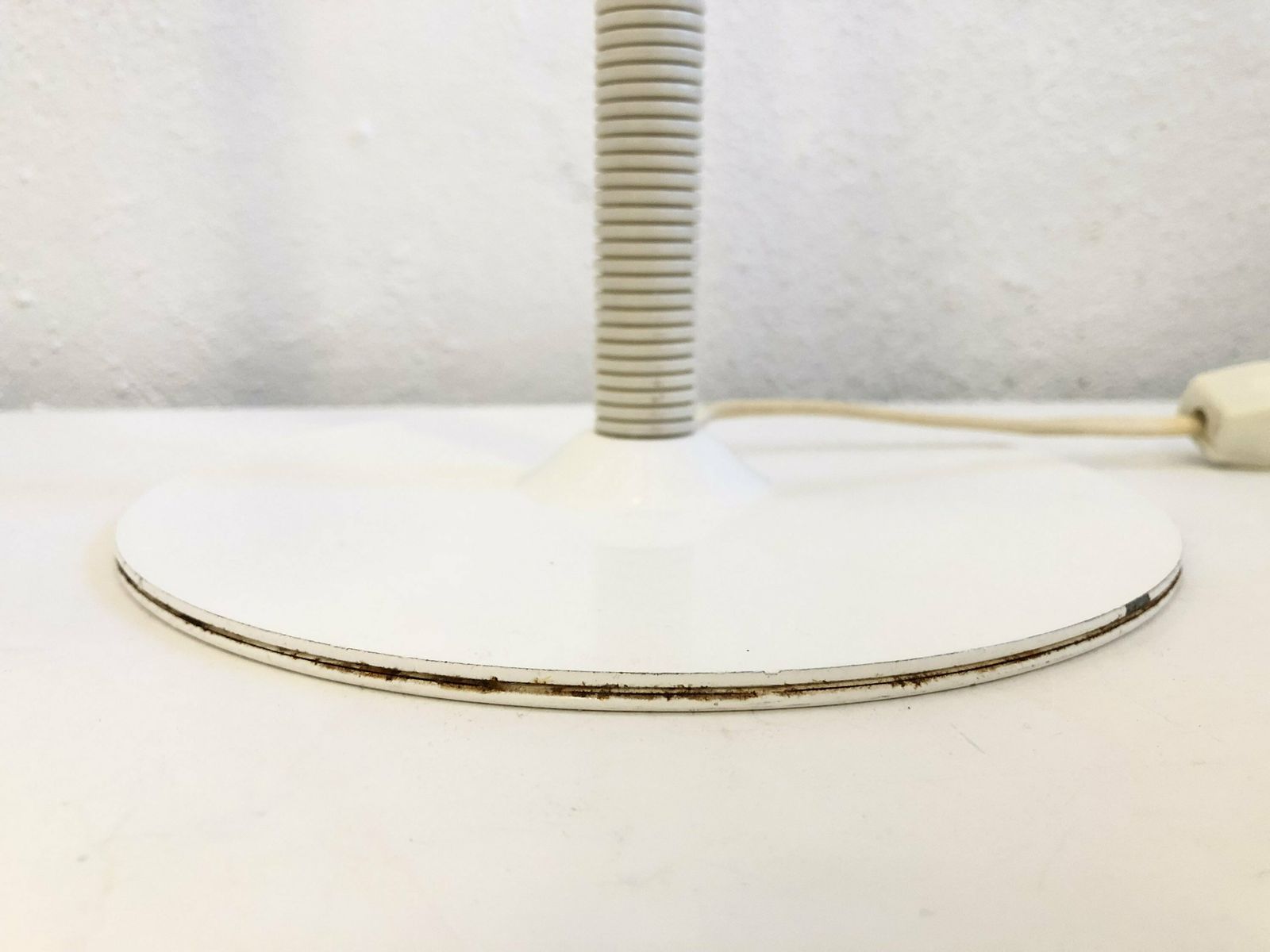 Danish Minimalist Vintage Table Lamp With Flexible Neck In White Metal And Plastic photo buy