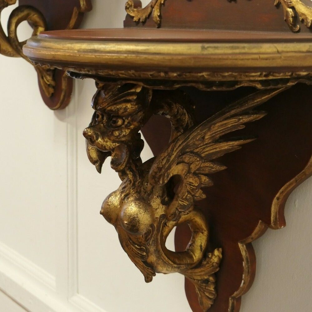 A Large Pair Of Italian Carved Gilt Wall Brackets photo buy