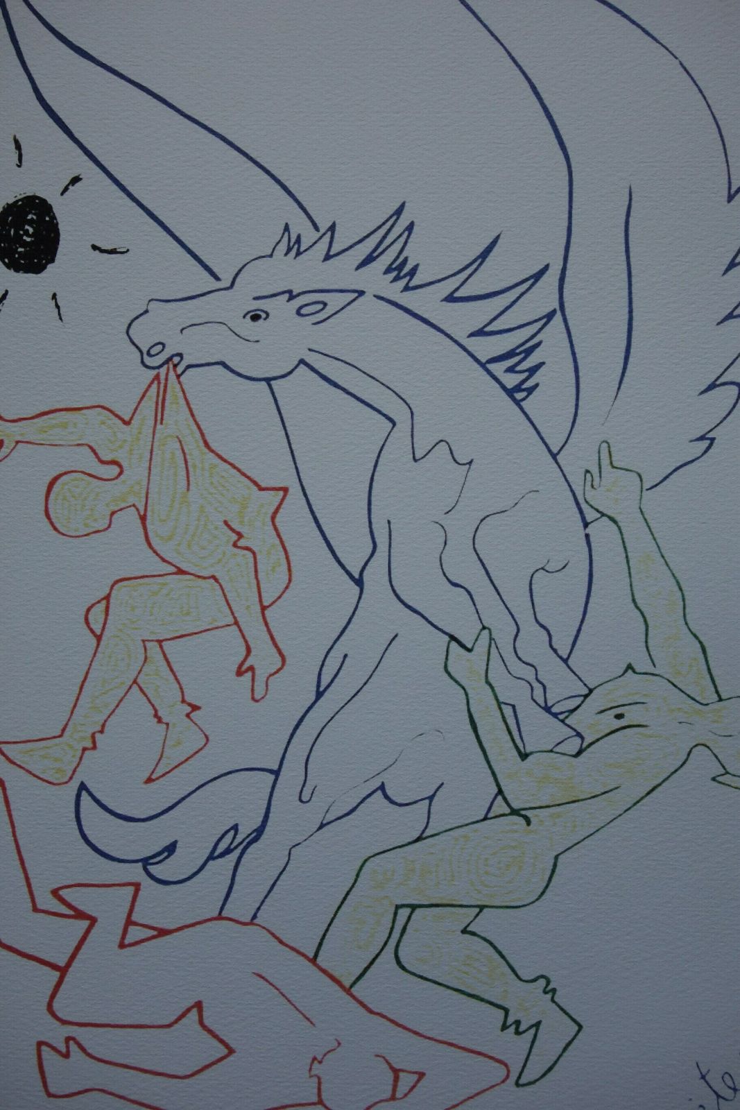 Rare Beautiful Limited Illustration Print   Pegasus, Jean Cocteau, Signed, Numbered & Stamped photo for sale