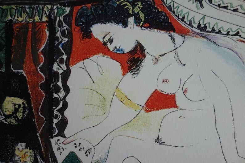 Fine Cubist Limited Edition Print   Nude, Pablo Picasso, Signed & Stamped photo furniture