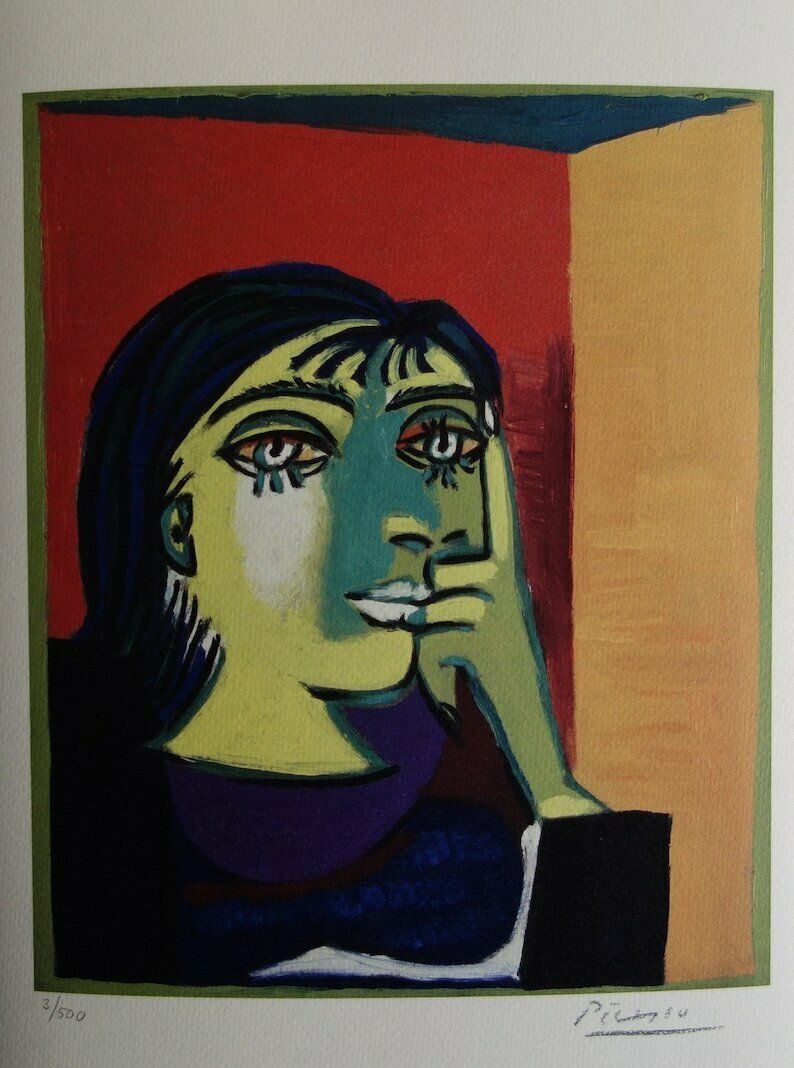 Fine Cubist Limited Edition Print   Buste De Femme, Pablo Picasso, Hand Signed & Stamped