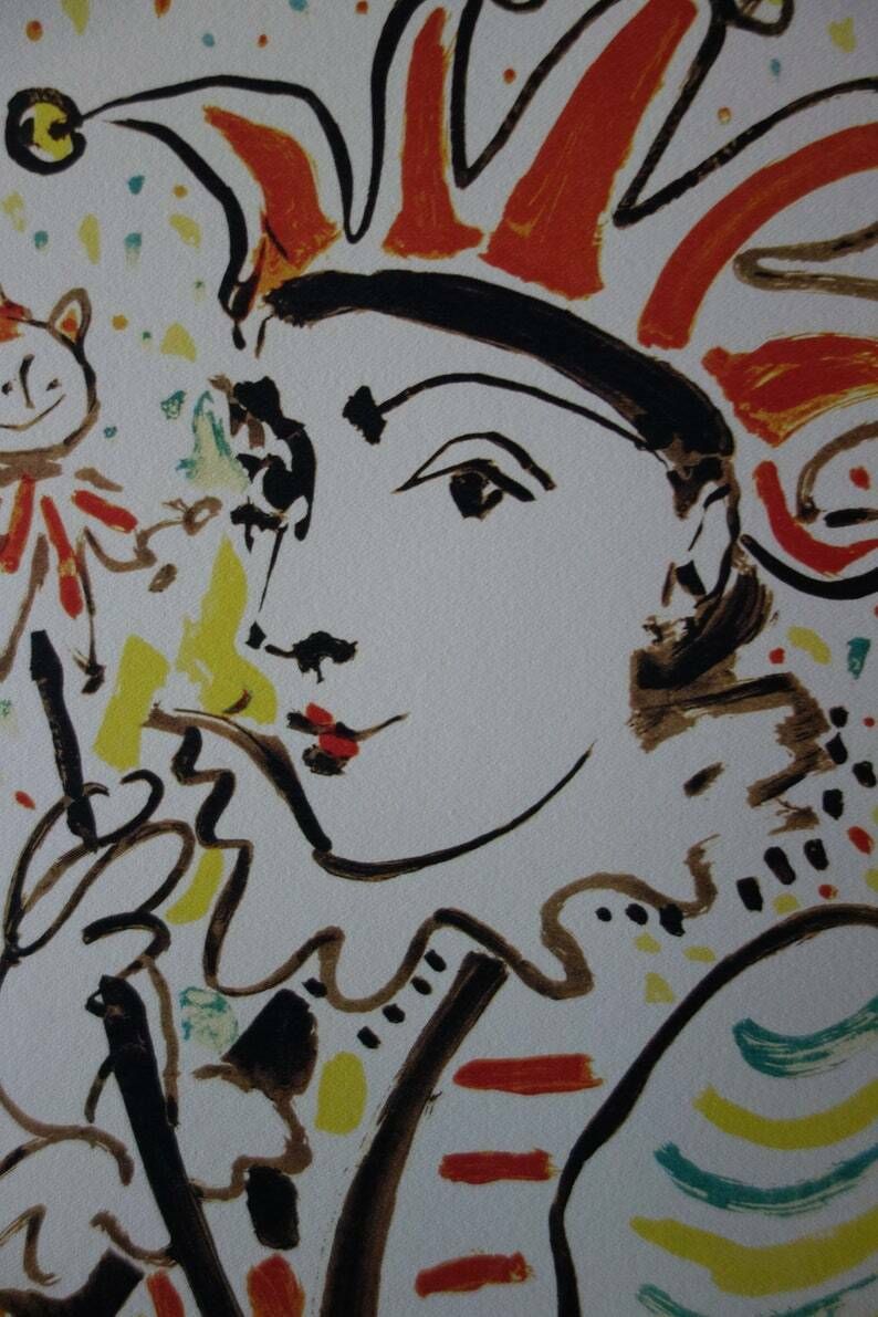 Fine Cubist Limited Edition Print   Joker, Pablo Picasso, Hand Signed & Hand Numbered photo furniture