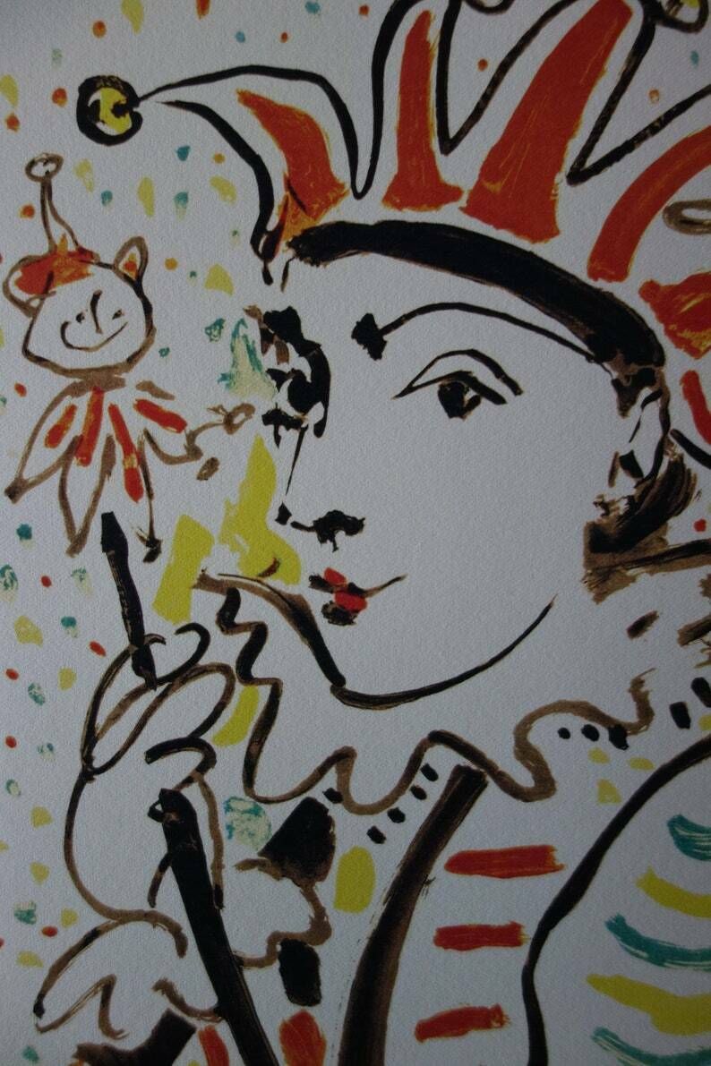 Fine Cubist Limited Edition Print   Joker, Pablo Picasso, Hand Signed & Hand Numbered photo for sale