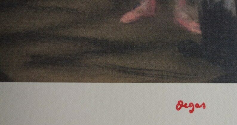 Fine Impressionist Rare Edition Print – Ballet Dancers, Edgar Degas, Signed & Stamped photo furniture