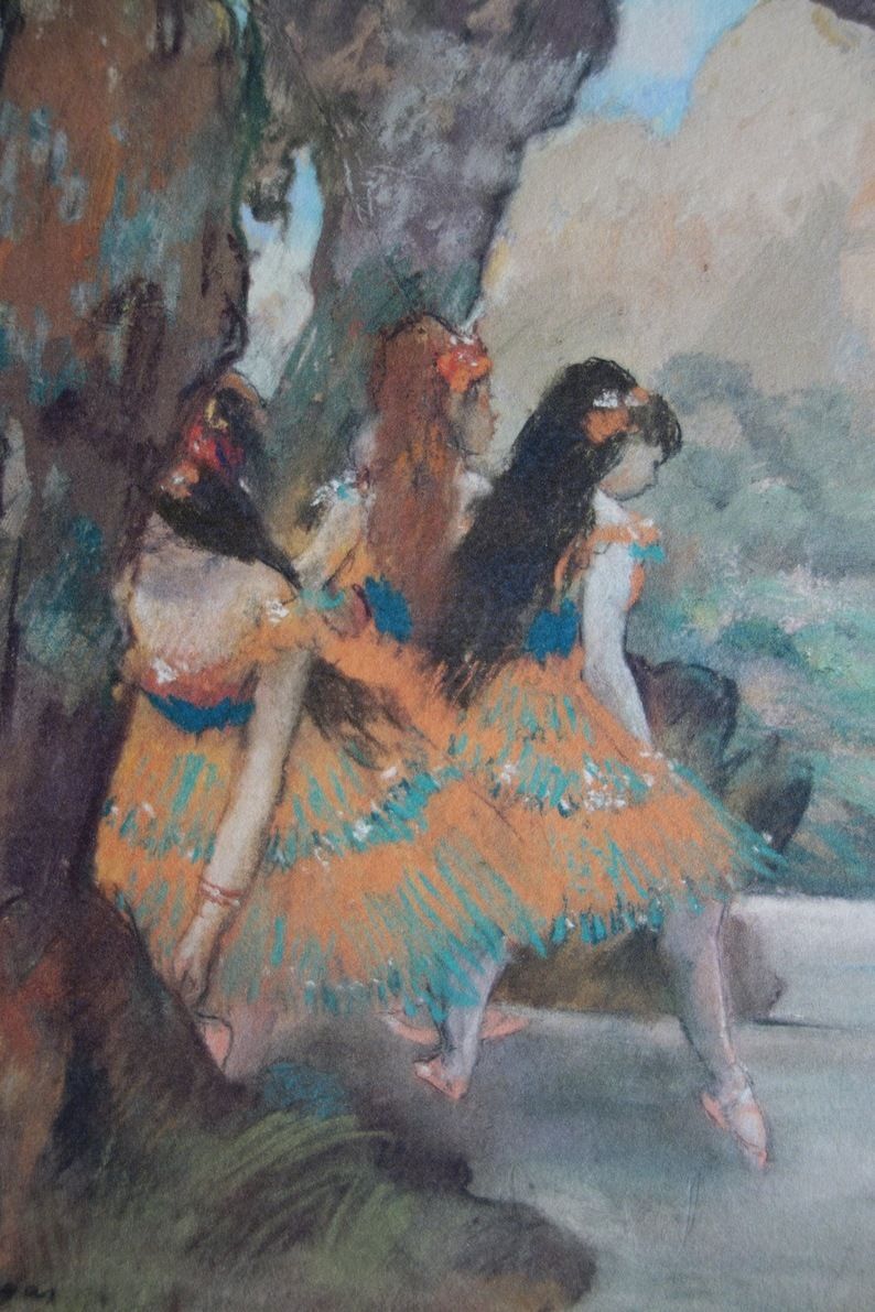 Fine Impressionist Rare Edition Print – Ballet Dancers, Edgar Degas, Signed & Stamped photo for sale