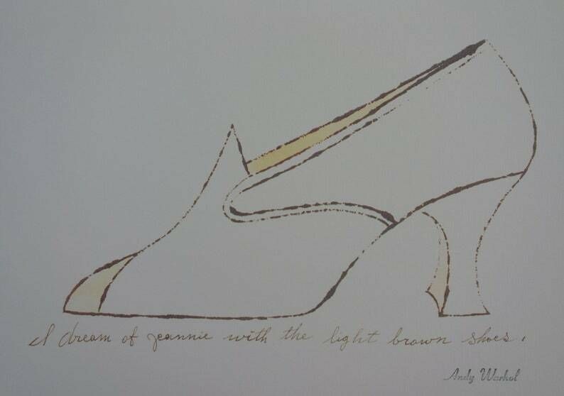 Fine Pop Art Limited Edition Illustration Print   Shoe, Andy Warhol, Signed & Stamped photo 184.0