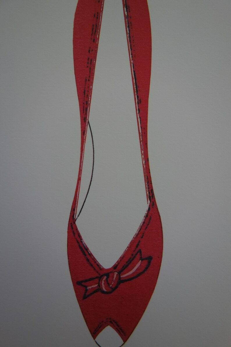 Fine Pop Art Limited Edition Illustration Print   Shoe, Andy Warhol, Signed & Stamped With Estate Stamp, Trial Proof photo furniture
