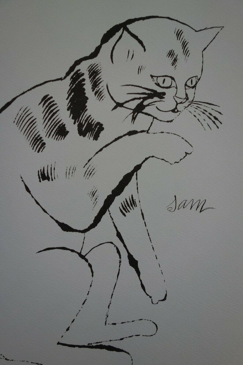 Fine Pop Art Limited Edition Print   Illustration   Cat, Andy Warhol, Signed & Numbered photo 184.0