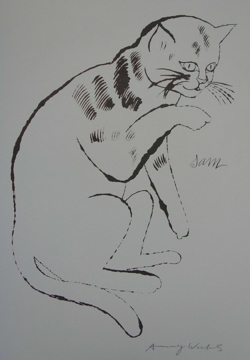 Fine Pop Art Limited Edition Print   Illustration   Cat, Andy Warhol, Signed & Numbered photo vinterior